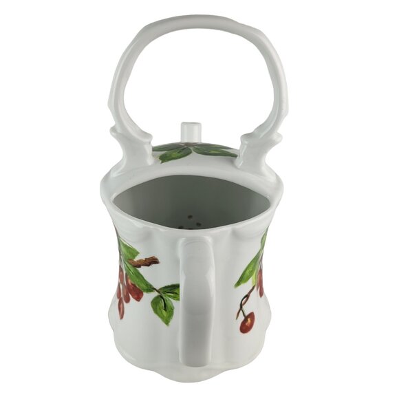 Cherry Ceramic Garden Hand Painted Watering Can Country Cottage Farmhouse Décor - Picture 10 of 12